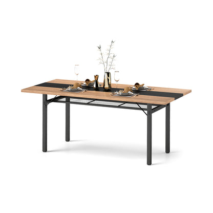 6 Feet Dining Table, Heavy-Duty Metal Frame, Natural Dining Tables at Gallery Canada