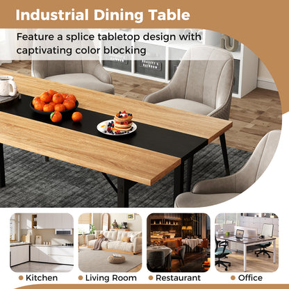 6 Feet Dining Table, Heavy-Duty Metal Frame, Natural Dining Tables at Gallery Canada