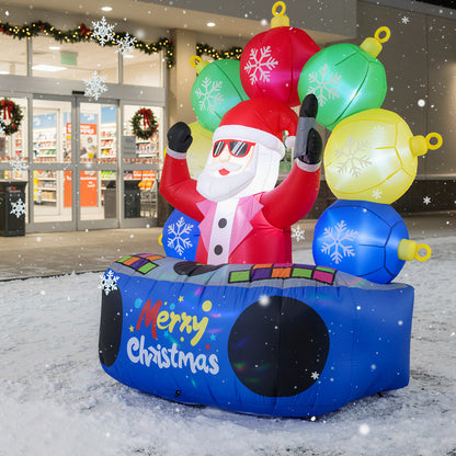 6 Feet Inflatable DJ Santa, Rotating Music Light, Flashing LEDs, Multicolor Christmas Inflatables at Gallery Canada