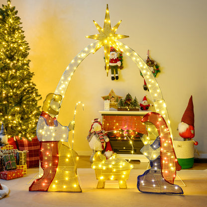 6 Feet Nativity Scene Yard Decoration, 240 Warm White LED Lights Christmas Decor & Accessories at Gallery Canada