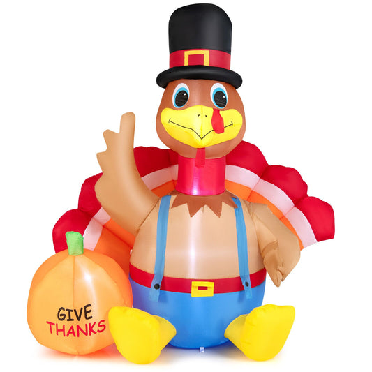 6 Feet Thanksgiving Inflatable Turkey, Multicolor Thanksgiving Multicolor at Gallery Canada