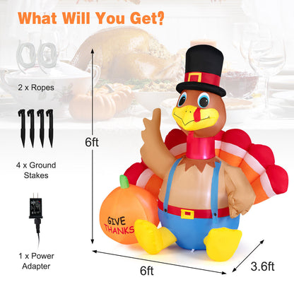 6 Feet Thanksgiving Inflatable Turkey, Multicolor Thanksgiving at Gallery Canada