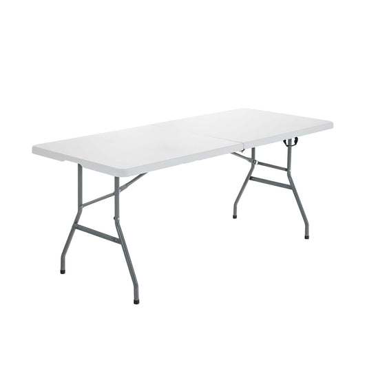 6' Folding Portable Plastic Outdoor Camp Table, White Camping Furniture White at Gallery Canada
