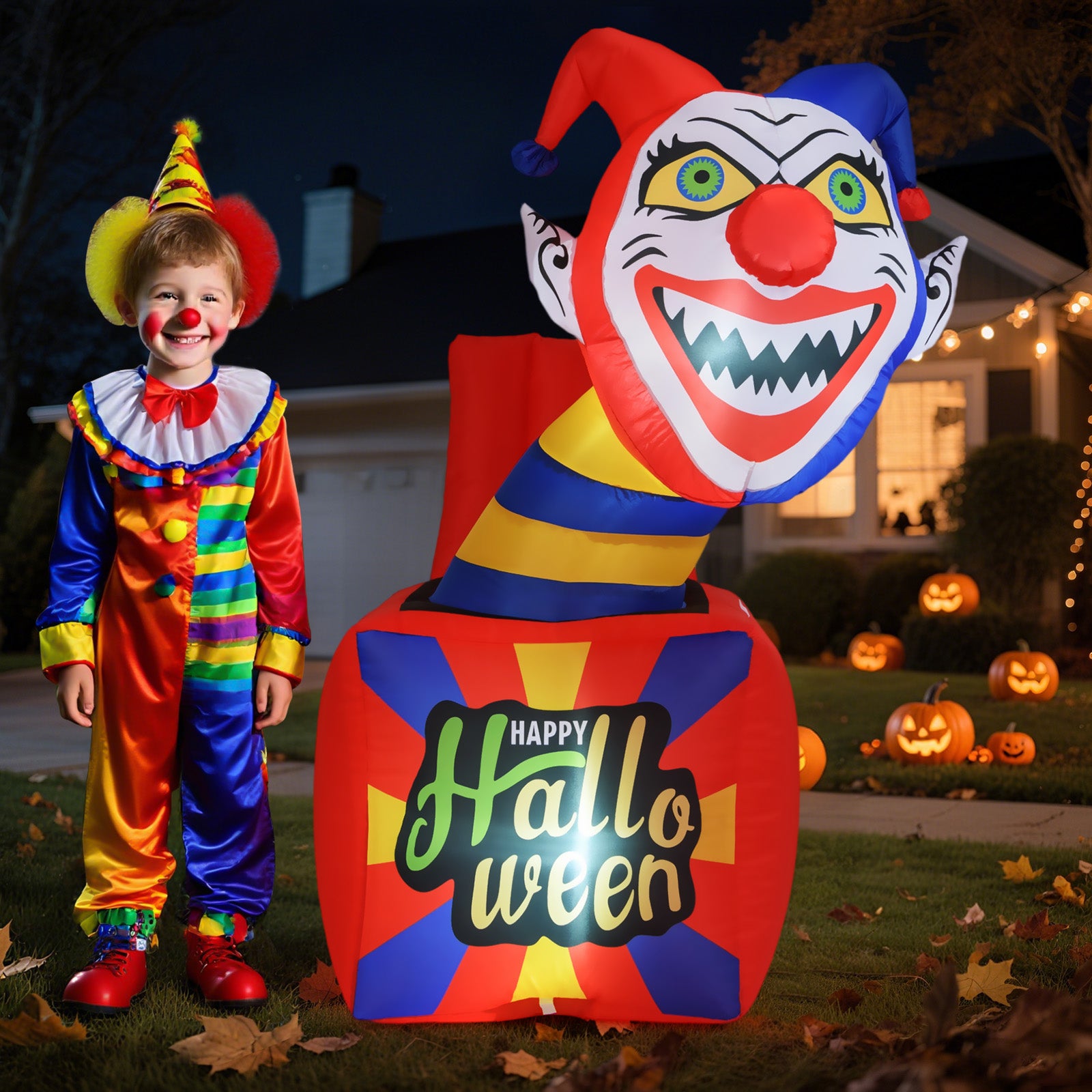 6 Ft Halloween Inflatable Clown With LED Lights, Indoor Outdoor Porch Halloween at Gallery Canada