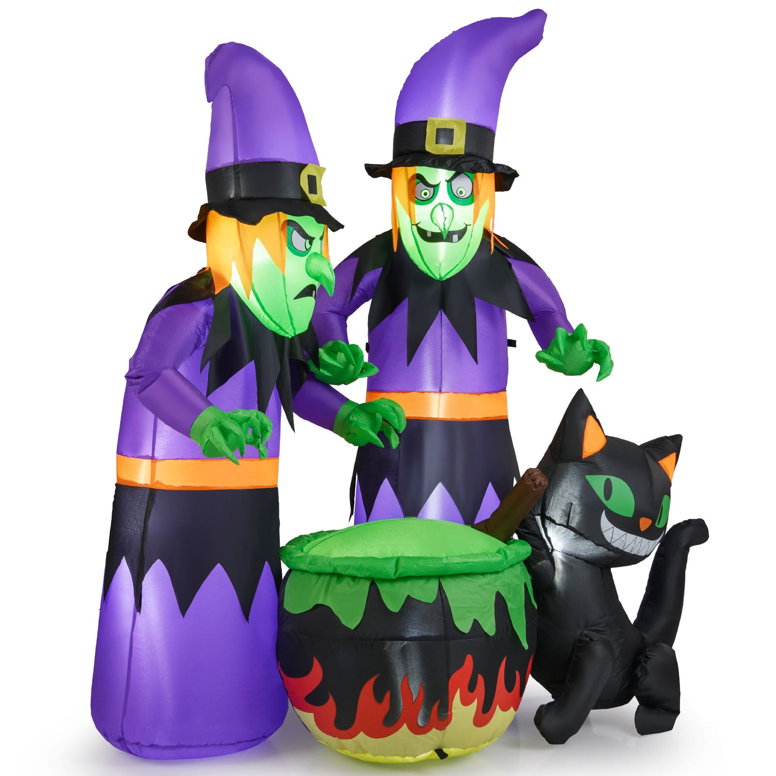 6 Ft Inflatable Halloween Witch With Cauldron, Black Cat Halloween at Gallery Canada