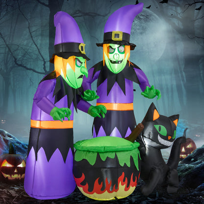 6 Ft Inflatable Halloween Witch With Cauldron, Black Cat Halloween at Gallery Canada
