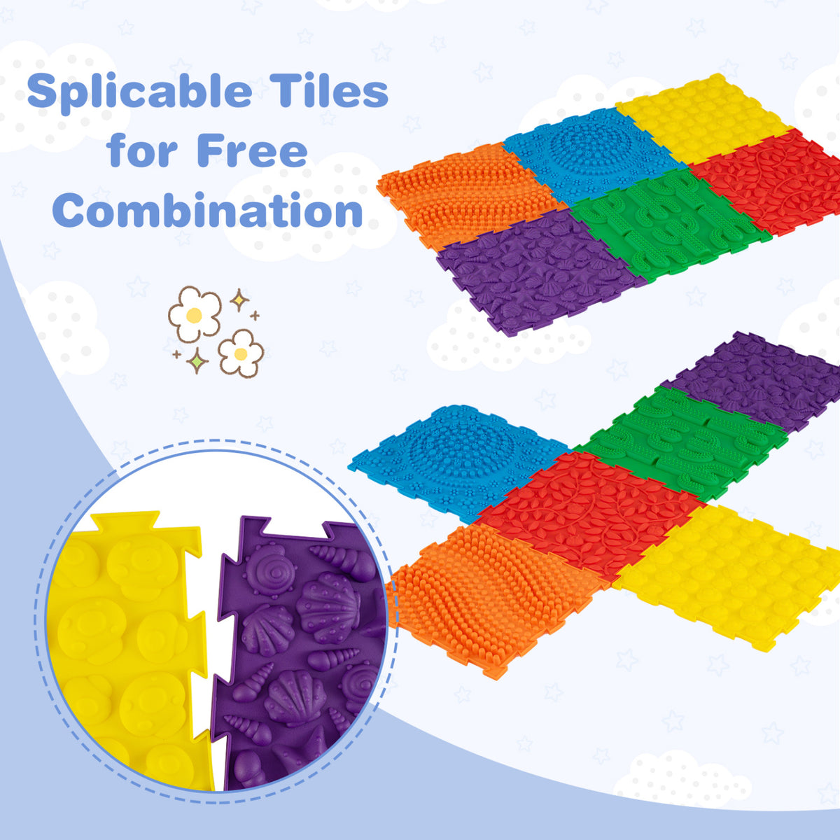 6 PCS Interlocking Sensory Mats with Rich Colors for Kids Adults, Multicolor Baby Gyms & Playmats at Gallery Canada