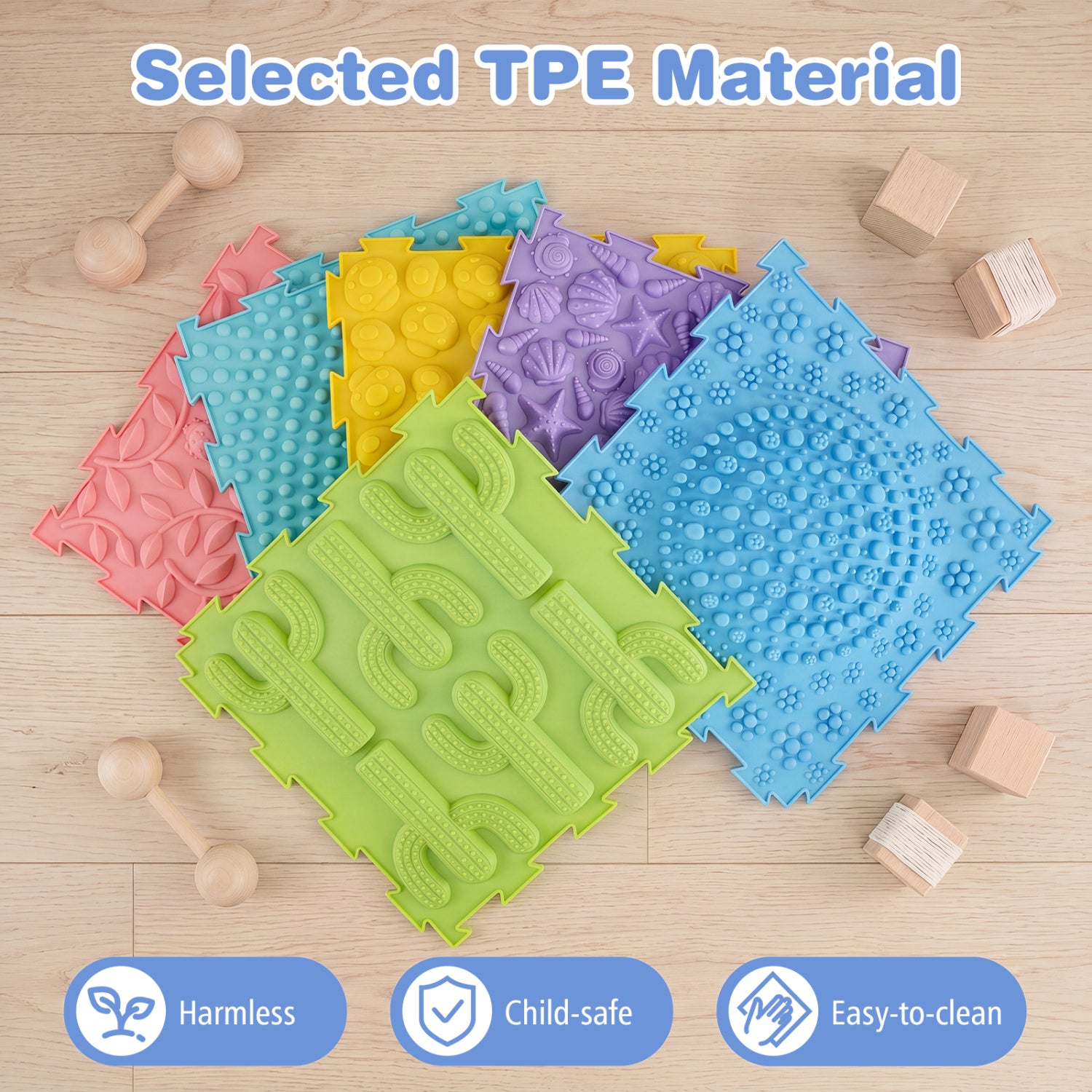 6 PCS Interlocking Sensory Mats with Rich Colors for Kids Adults, Color Baby Gyms & Playmats at Gallery Canada