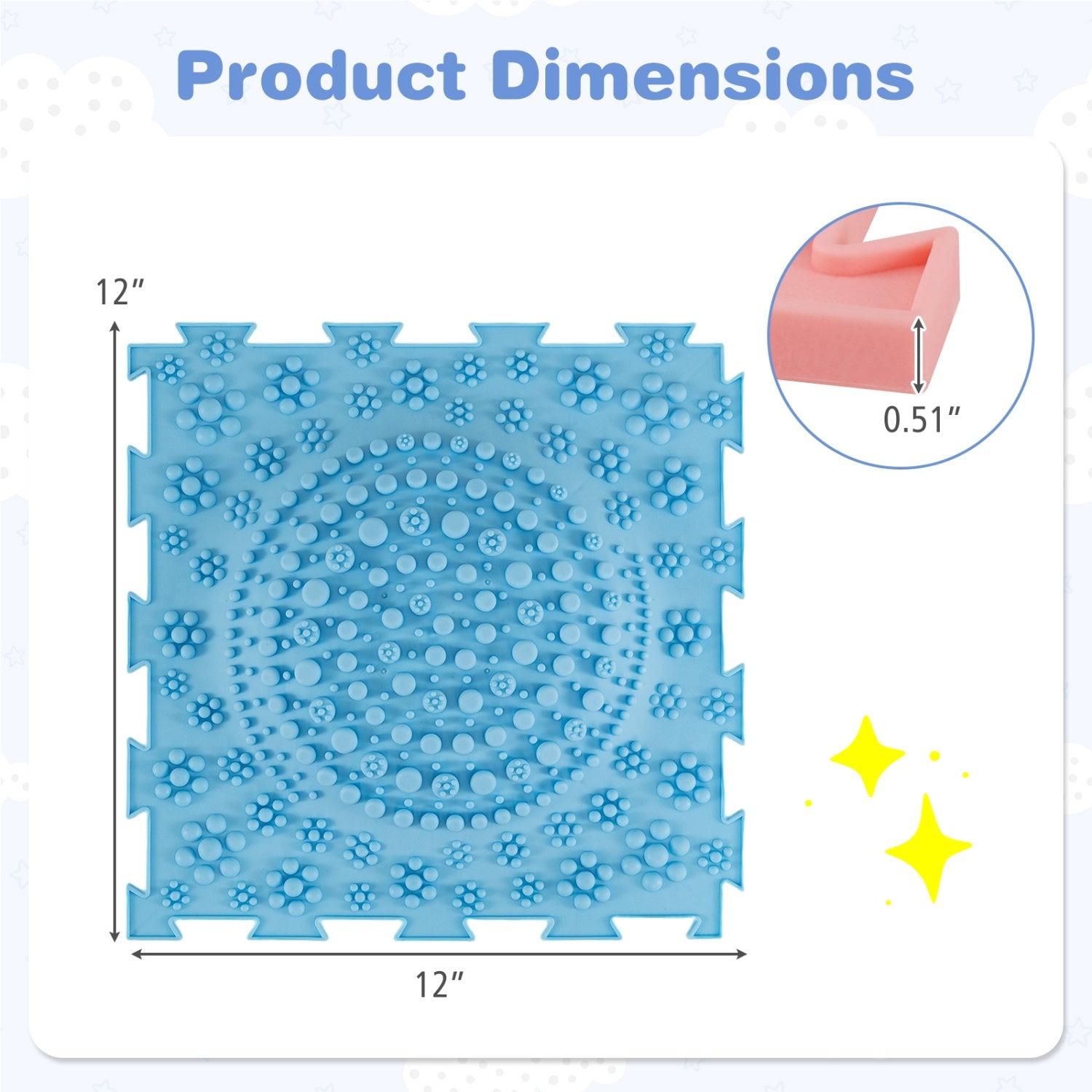 6 PCS Interlocking Sensory Mats with Rich Colors for Kids Adults, Color Baby Gyms & Playmats at Gallery Canada