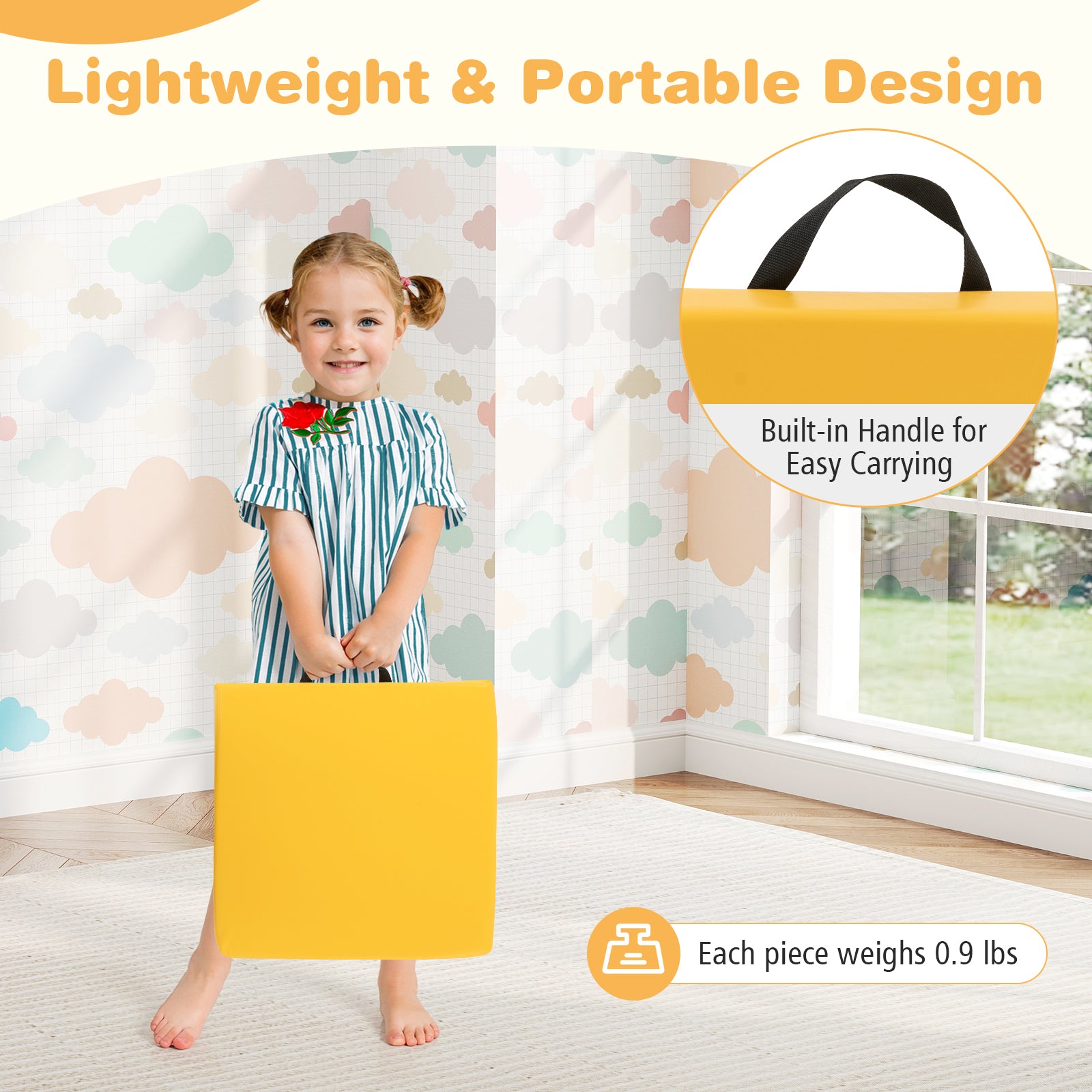 6 PCS Square Floor Cushions, 16 Inch, Multicolor Kids Chairs & Seating at Gallery Canada