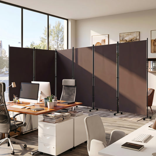 6 Panel Folding Privacy Screen Divider, Coffee Room Dividers Coffee at Gallery Canada