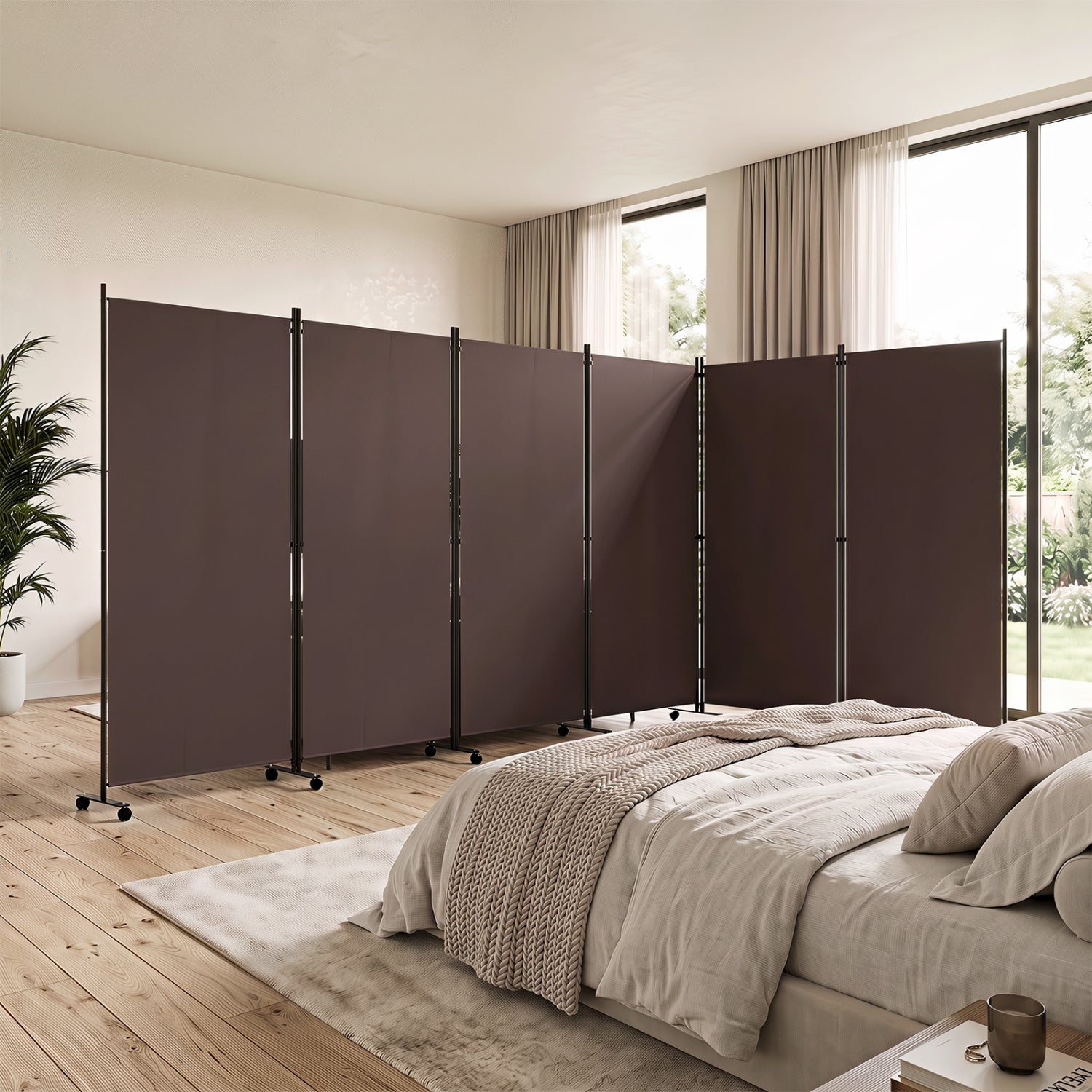6 Panel Folding Privacy Screen Divider, Coffee Room Dividers at Gallery Canada