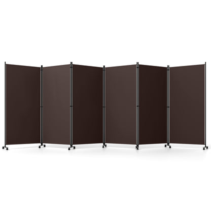 6 Panel Folding Privacy Screen Divider, Coffee Room Dividers Coffee at Gallery Canada