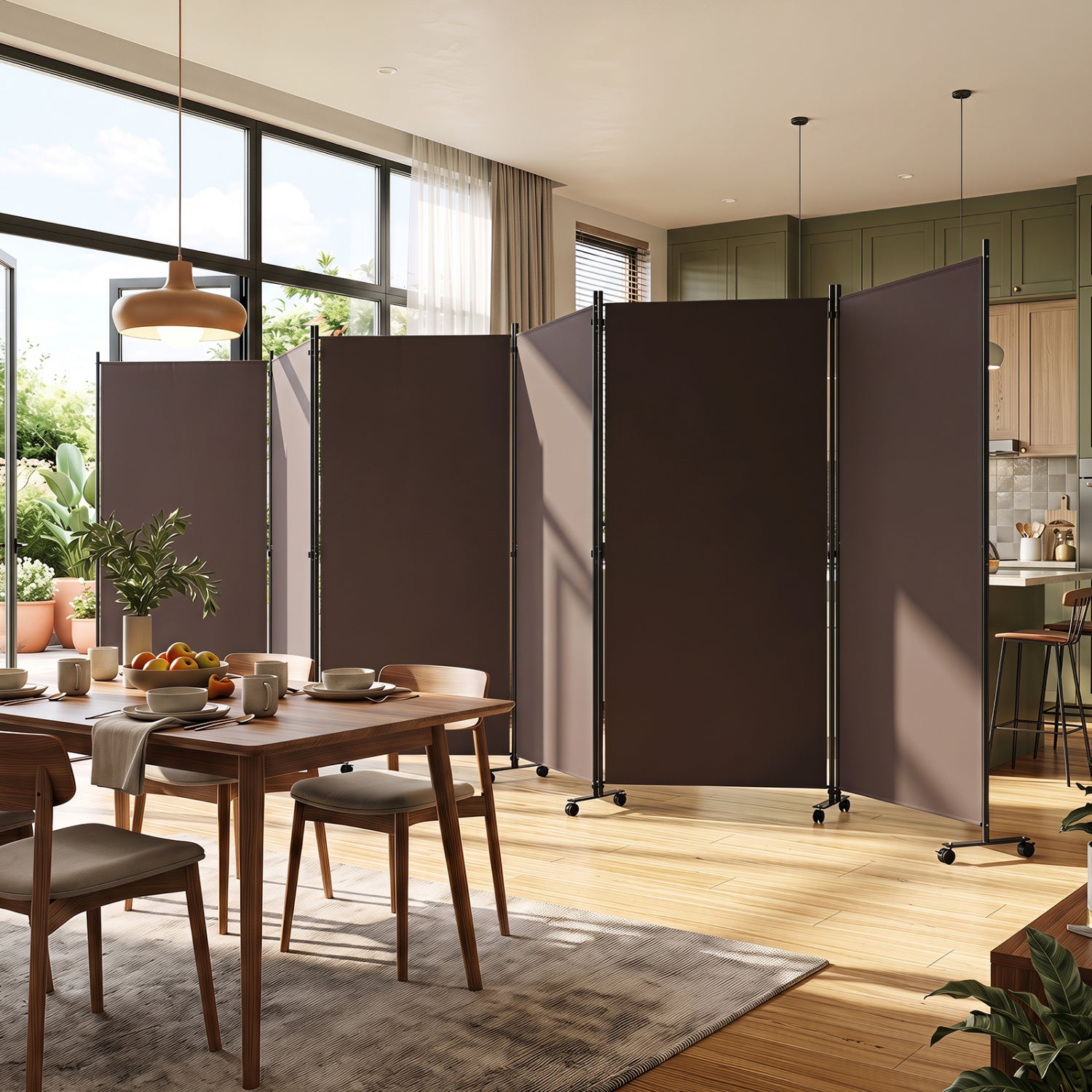 6 Panel Folding Privacy Screen Divider, Coffee Room Dividers at Gallery Canada