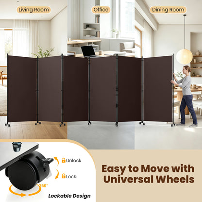 6 Panel Folding Privacy Screen Divider, Coffee Room Dividers at Gallery Canada