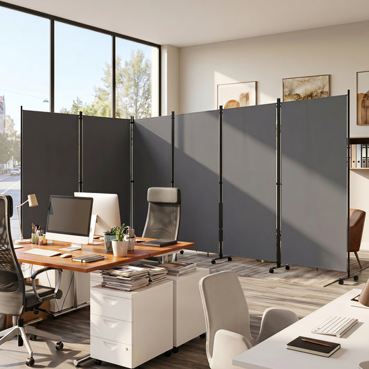 6 Panel Folding Privacy Screen Room Divider
