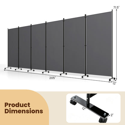 6 Panel Folding Privacy Screen Room Divider Room Dividers at Gallery Canada