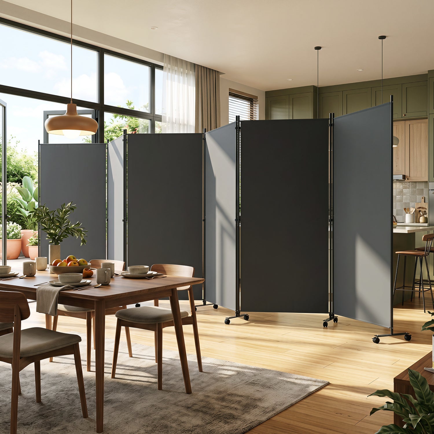 6 Panel Folding Privacy Screen Room Divider Room Dividers at Gallery Canada