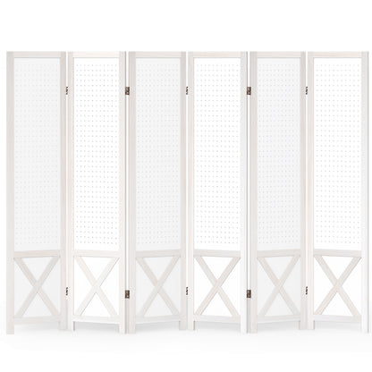 6-Panel Pegboard Room Divider, 67 Inches Tall, Foldable Privacy Screen Room Dividers Options at Gallery Canada