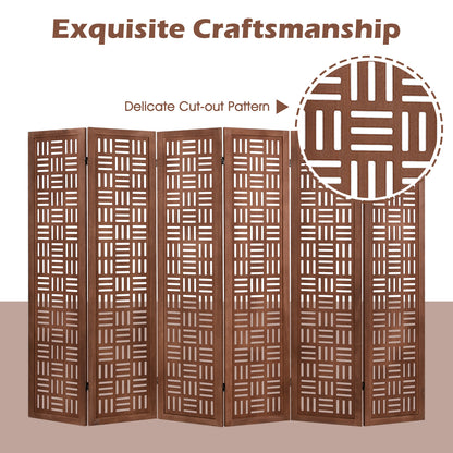 6-Panel Solid Wood Room Divider, Walnut Room Dividers at Gallery Canada