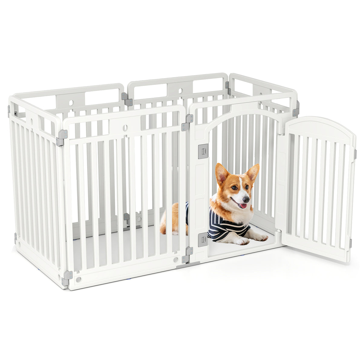 6-Panel Tall Dog Playpen, Foldable Pet Fence, White Pet Gate at Gallery Canada