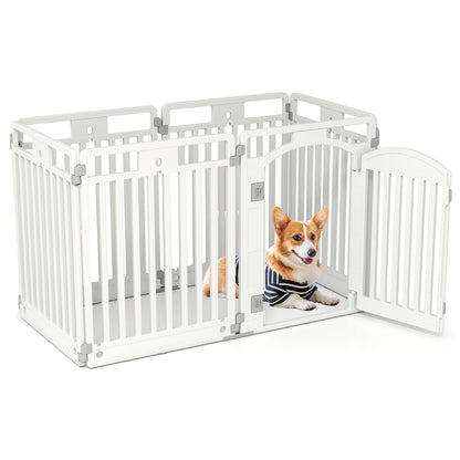 6-Panel Tall Dog Playpen, Foldable Pet Fence, White Pet Gate at Gallery Canada