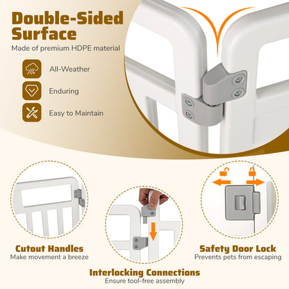 6-Panel Tall Dog Playpen, Foldable Pet Fence, White Pet Gate at Gallery Canada