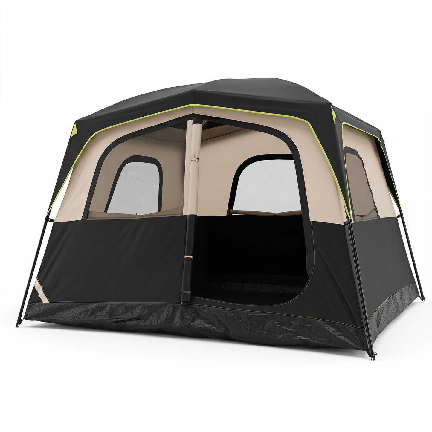 6-Person Camping Tent, Easy Setup Cabin with Rainfly, Mesh Windows, Black Tents at Gallery Canada