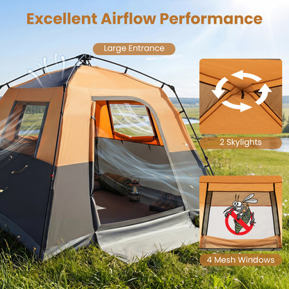6-Person Blackout Instant Cabin Tent, Orange Tents at Gallery Canada