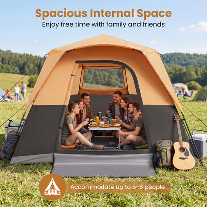6-Person Blackout Instant Cabin Tent, Orange Tents at Gallery Canada