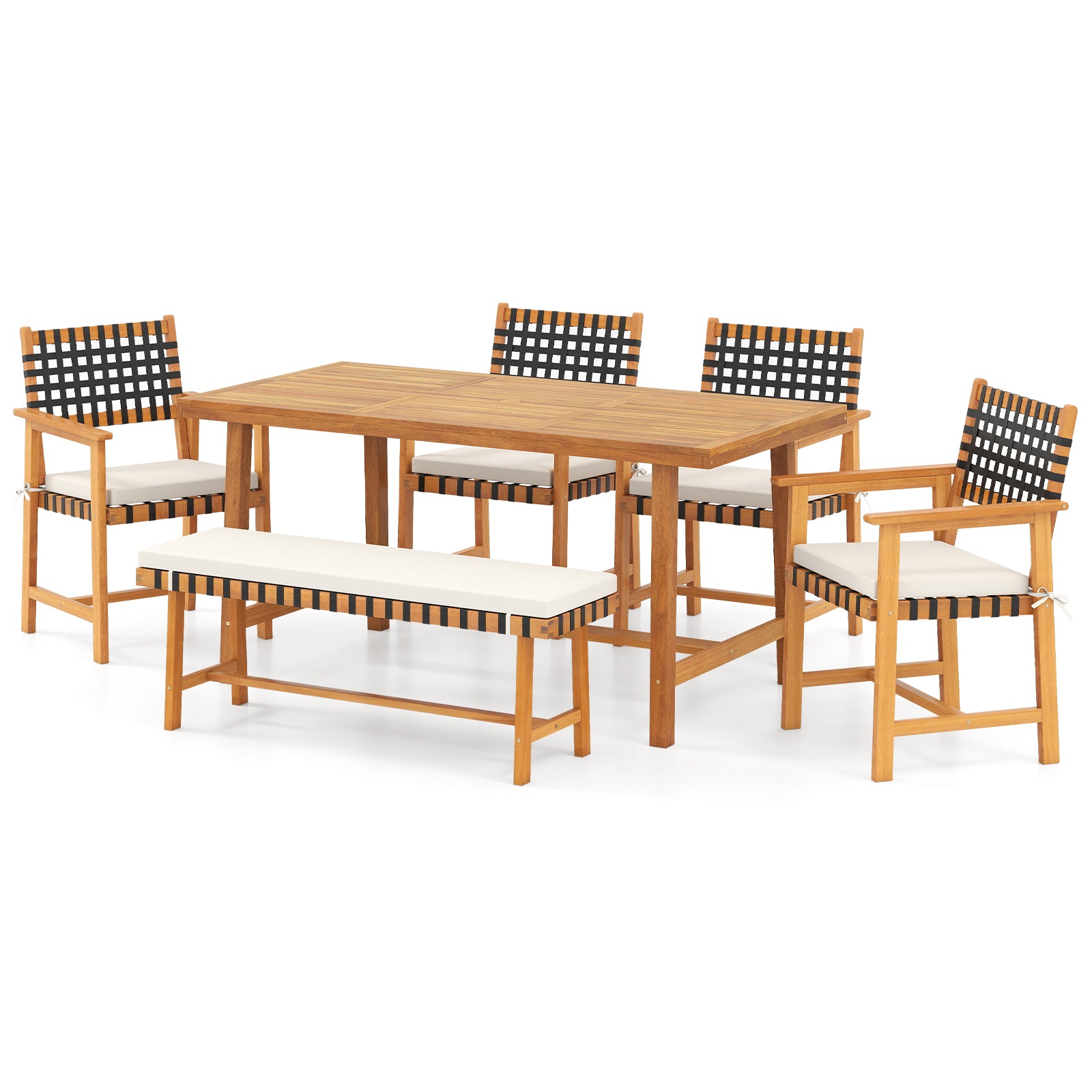 6-Piece Patio Dining Set, Farmhouse Furniture For 5-6 People Patio Dining Sets at Gallery Canada