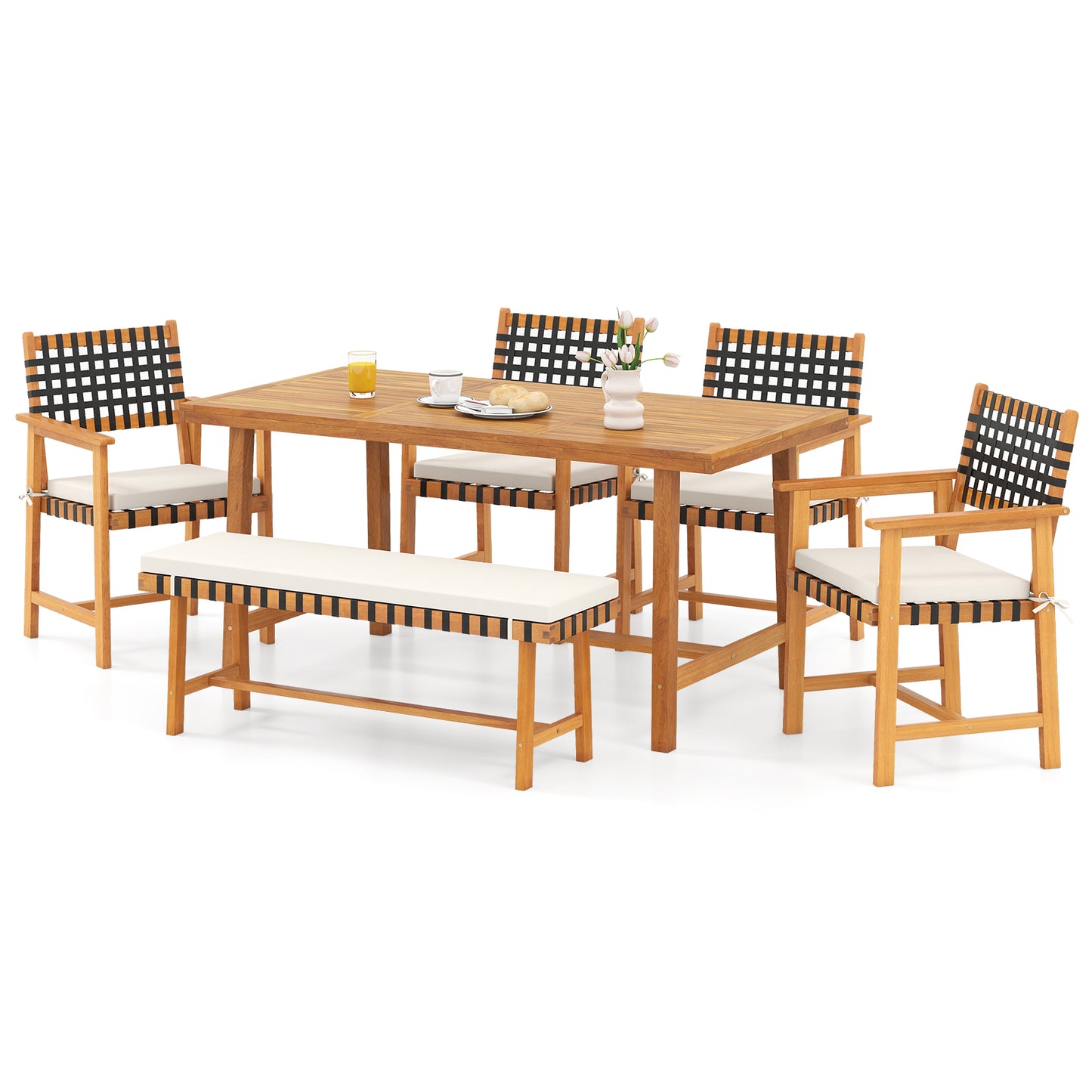 6-Piece Patio Dining Set, Farmhouse Furniture For 5-6 People Patio Dining Sets at Gallery Canada