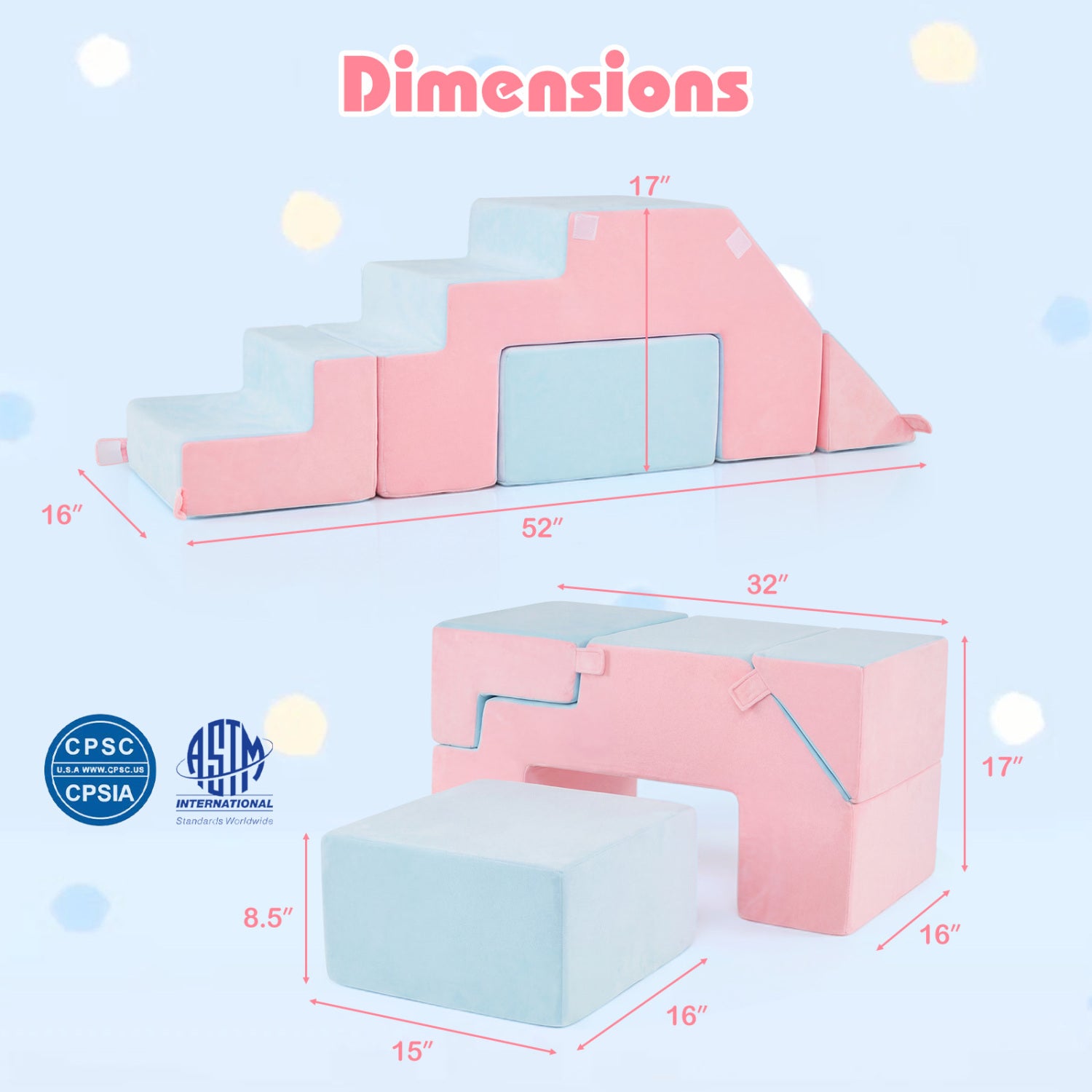 6-Piece Toddler Play Gym, Pink Climbers & Slides at Gallery Canada