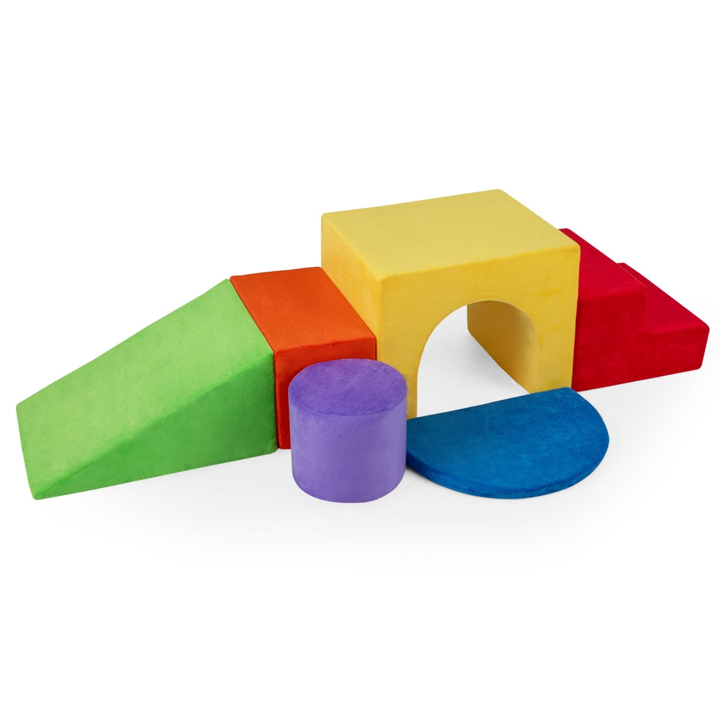 6 Pieces Foam Climbing Blocks for Kids with Slide and Tunnel, Red Climbers & Slides at Gallery Canada