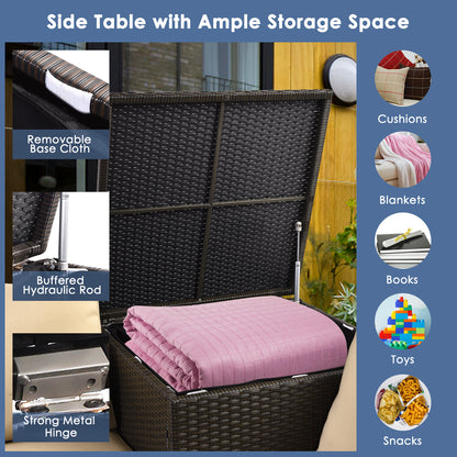 6-Piece Outdoor Wicker Set with 32" Propane Fire Pit, Black Patio Conversation Sets at Gallery Canada