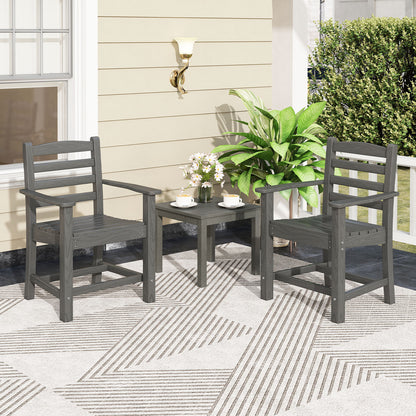 6 Piece Patio Dining Bench Set, HDPE Weather Resistant, Gray Patio Dining Sets at Gallery Canada