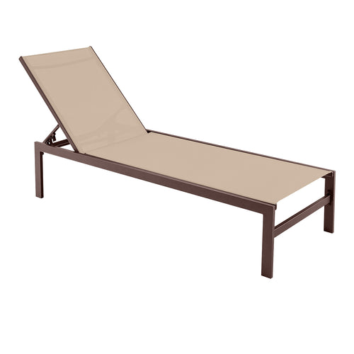 6-Position Chaise Lounge, Rustproof Aluminium Frame, Brown