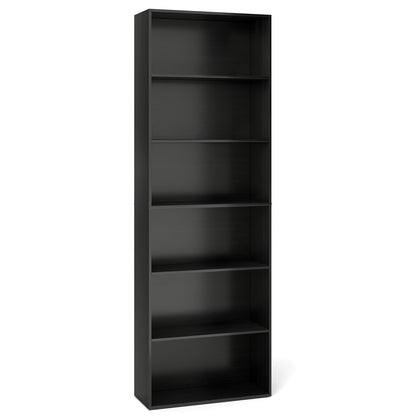 6-Tier Bookcase, 6 Open Shelves, Anti-Toppling Kit, Black Bookcases Black at Gallery Canada