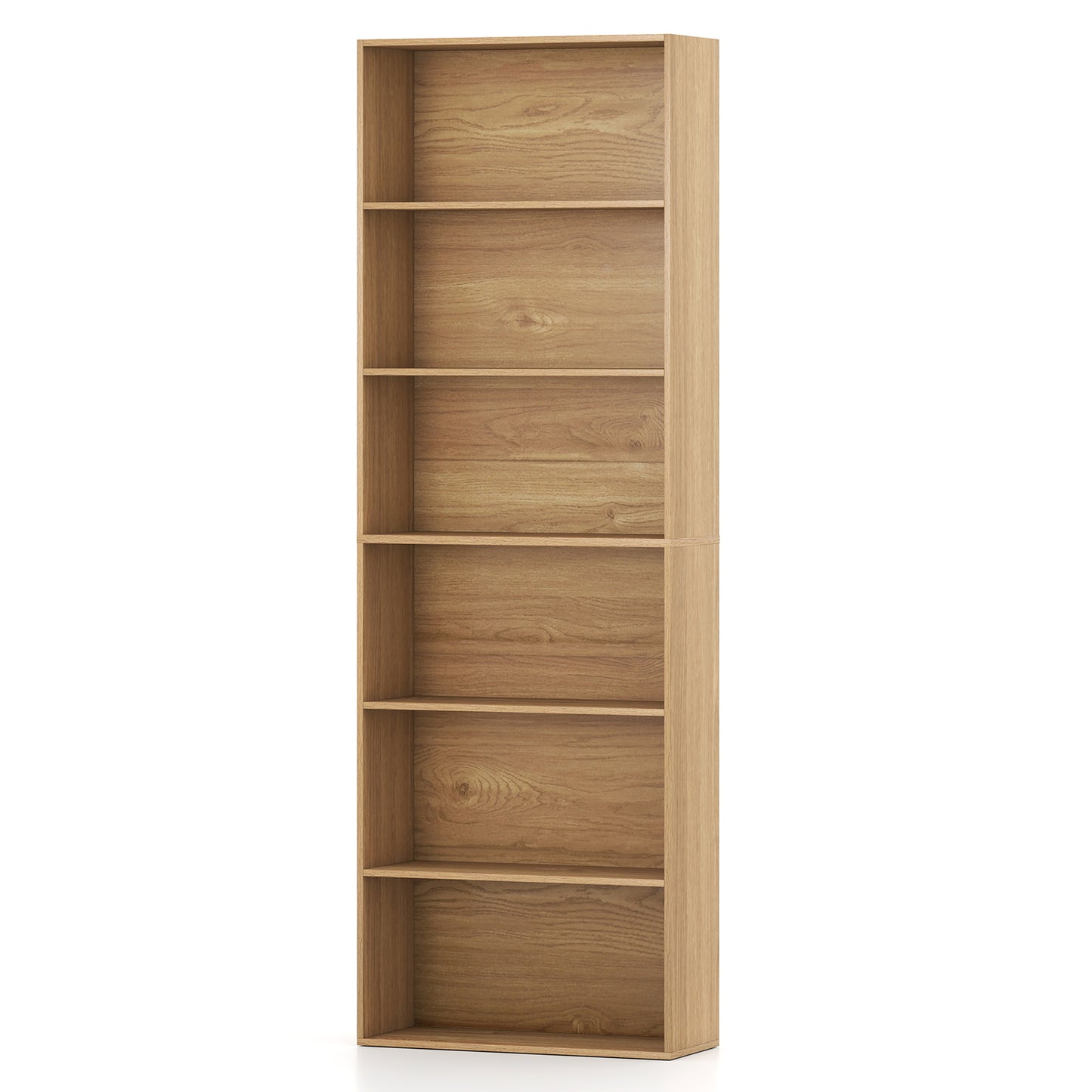6-Tier Bookcase with 6 Open Shelves and Anti-Toppling Kits, Natural Bookcases at Gallery Canada