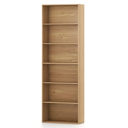 6-Tier Bookcase with 6 Open Shelves and Anti-Toppling Kits, Natural Bookcases at Gallery Canada