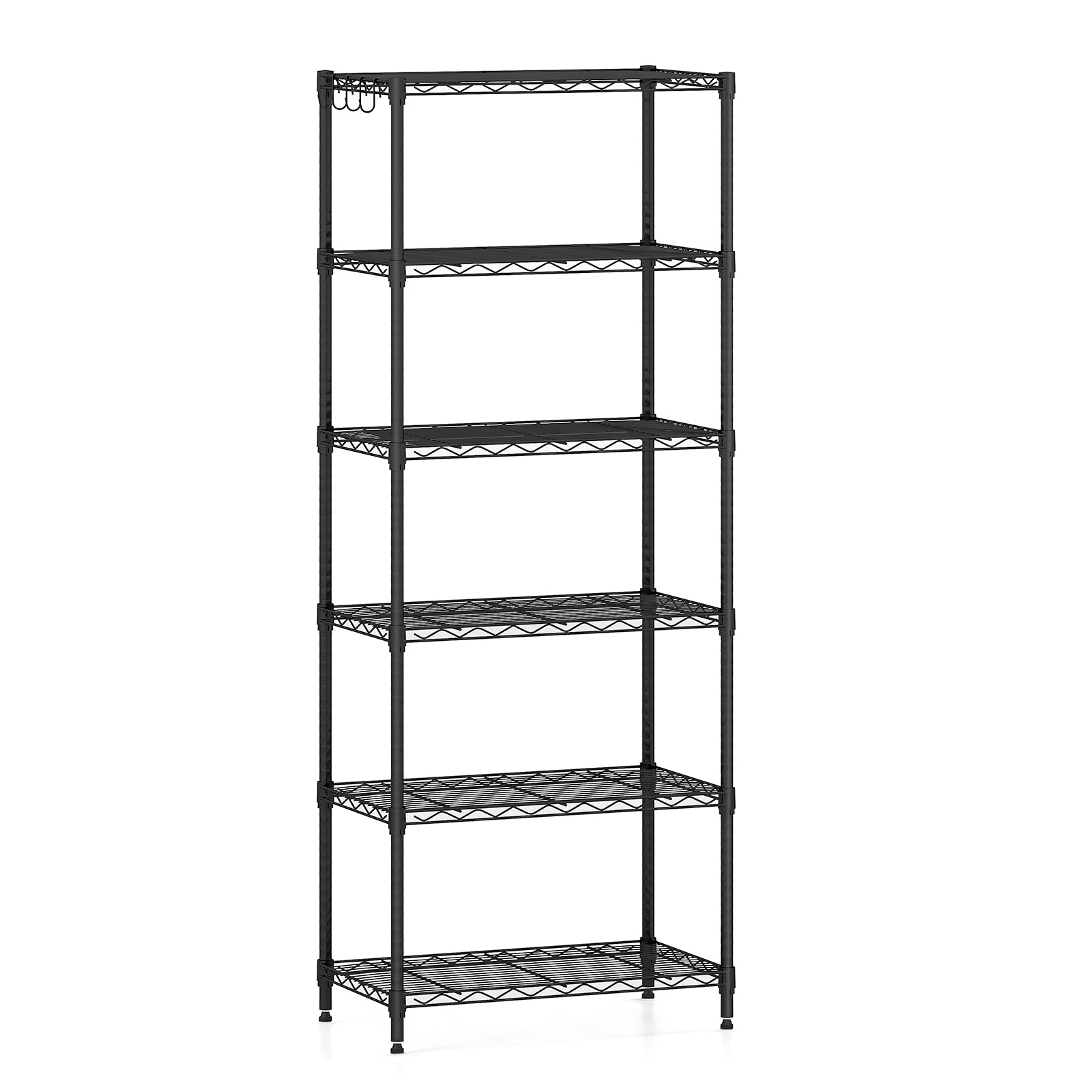 6-Tier Metal Storage Shelving Unit with V-Shaped Wire Rack and 900 LBS Capacity-DK, Black Garages at Gallery Canada