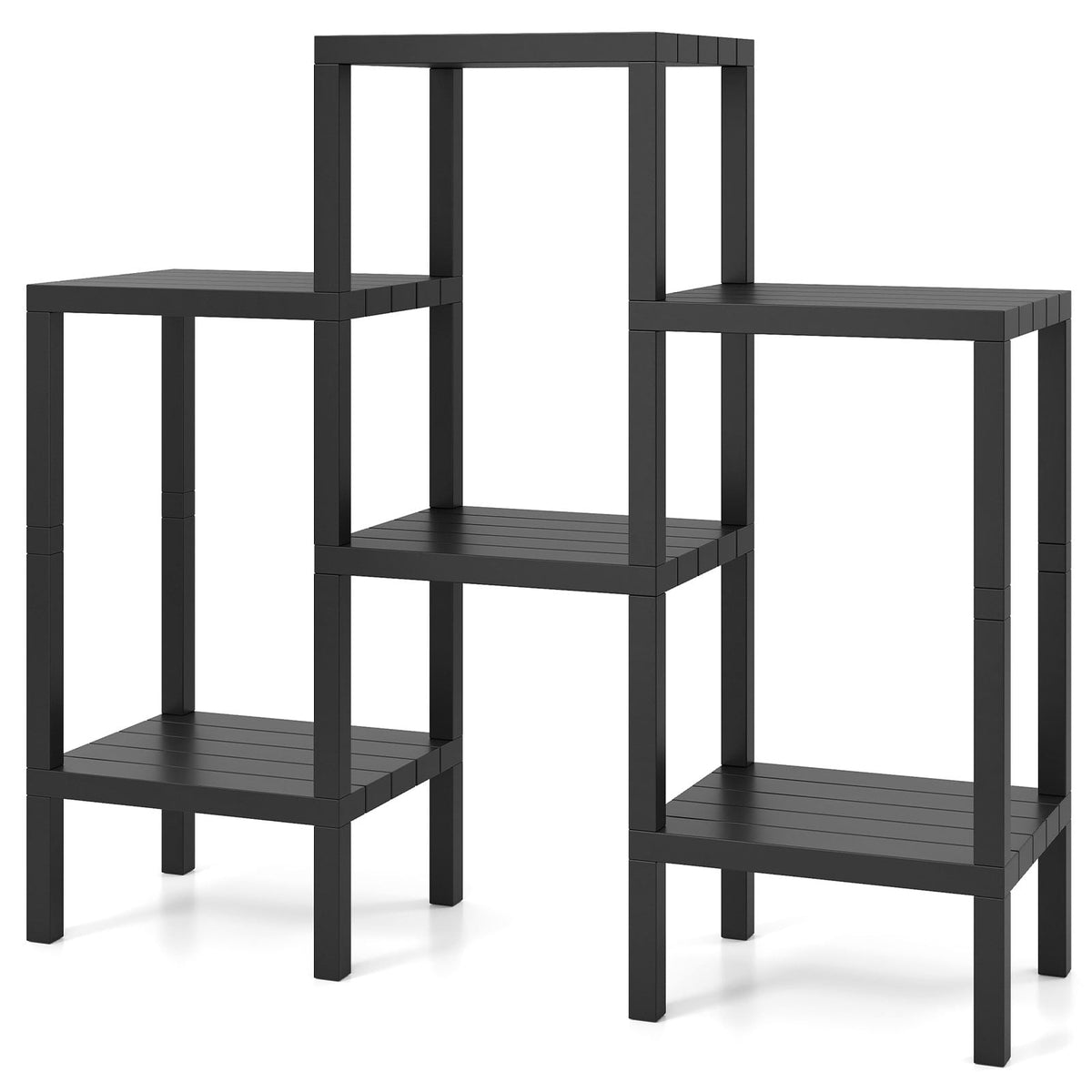 6-Tier Plastic Modular Storage Shelves for Living Room and Kitchen, Black Raised Garden Beds Black at Gallery Canada
