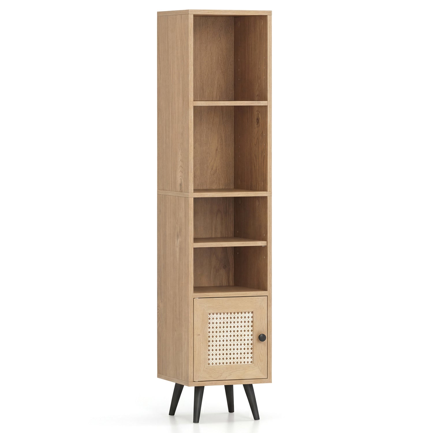 6-Tier Tall Narrow Bookcase, 54 Inches, Natural Bookcases at Gallery Canada