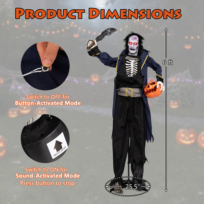 6 ft Animated Halloween Vampire Pirate Decoration Halloween at Gallery Canada