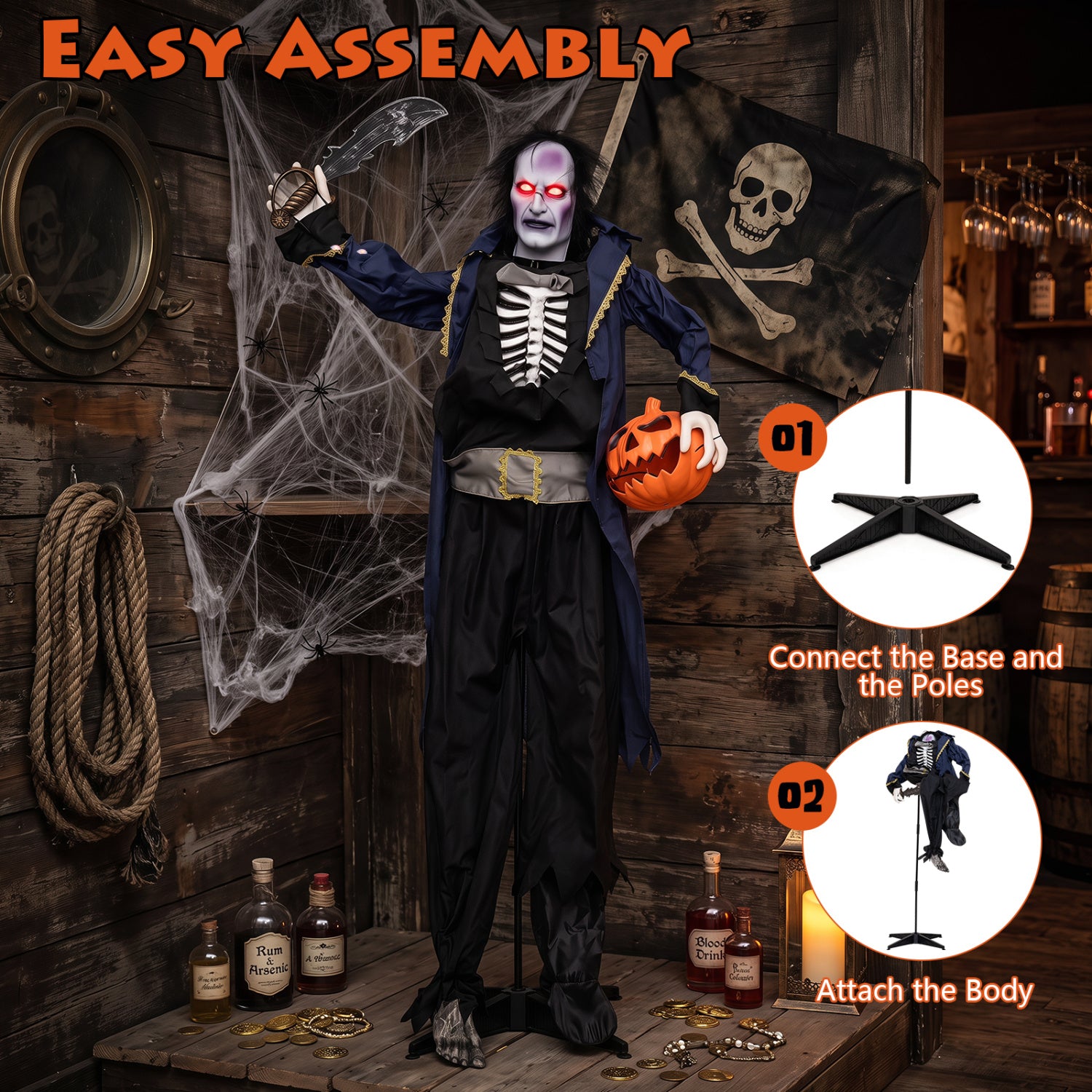 6 ft Animated Halloween Vampire Pirate Decoration Halloween at Gallery Canada