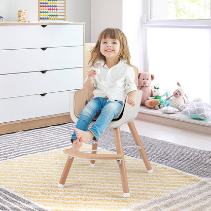6-in-1 Convertible Wooden Highchair with Safety Harness and Adjustable Legs, Light Brown High Chairs at Gallery Canada