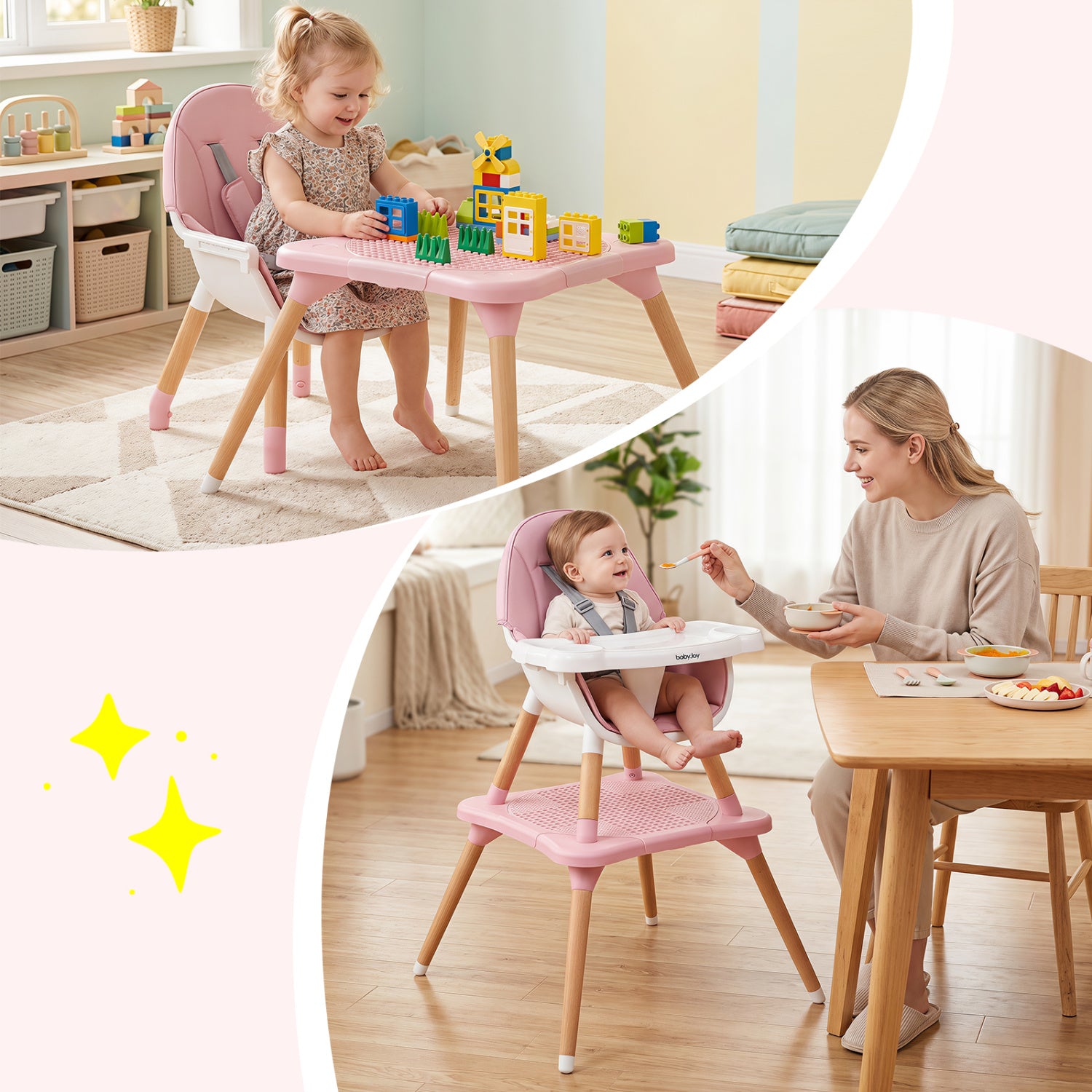 6-in-1 High Chair, Ages 6-36 Months, Pink High Chairs at Gallery Canada