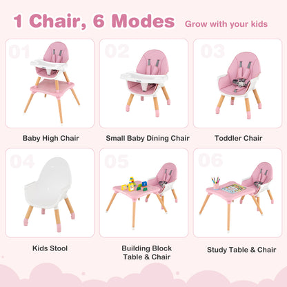 6-in-1 High Chair, Ages 6-36 Months, Pink High Chairs at Gallery Canada