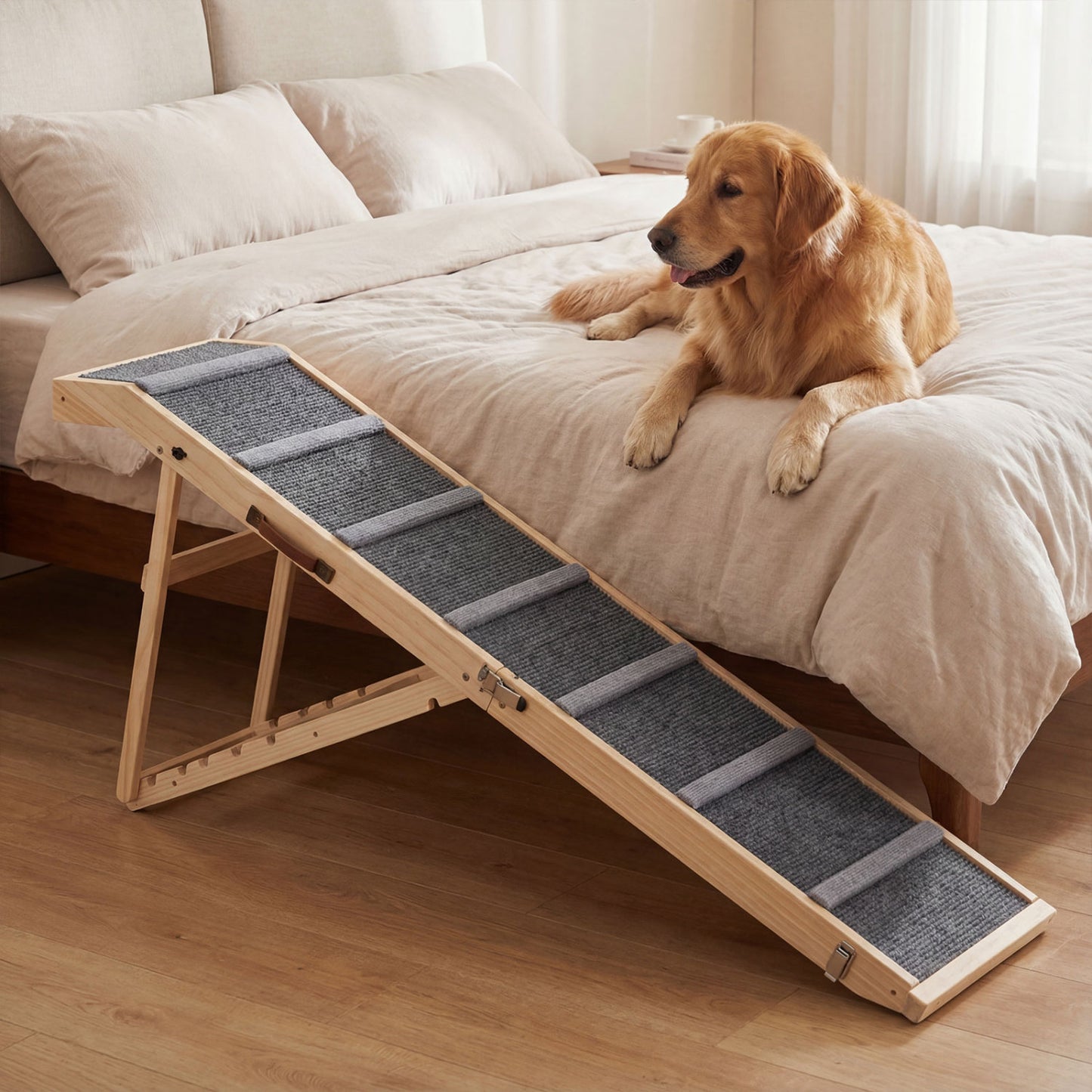 6-Level Adjustable Foldable Dog Ramp, Dark Gray Dog Supplies at Gallery Canada