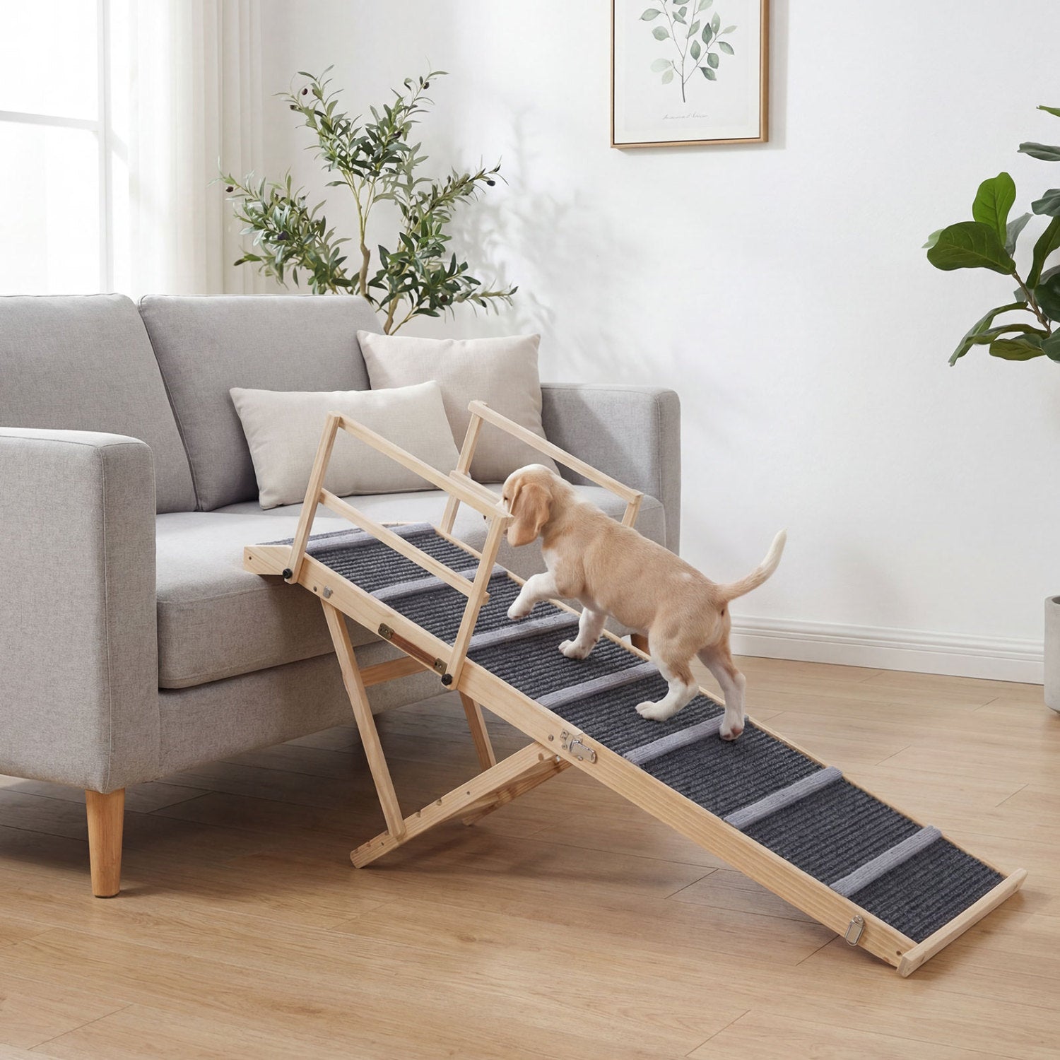 6-Level Adjustable Foldable Dog Ramp, Dark Gray Dog Supplies at Gallery Canada